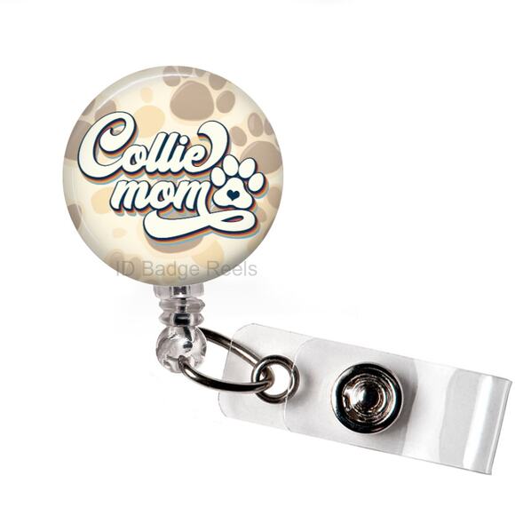 Collie Mom ID Name Tag Badge Holder * Dog Mom * Pet Parent * Fur Mama * - Picture 1 of 5